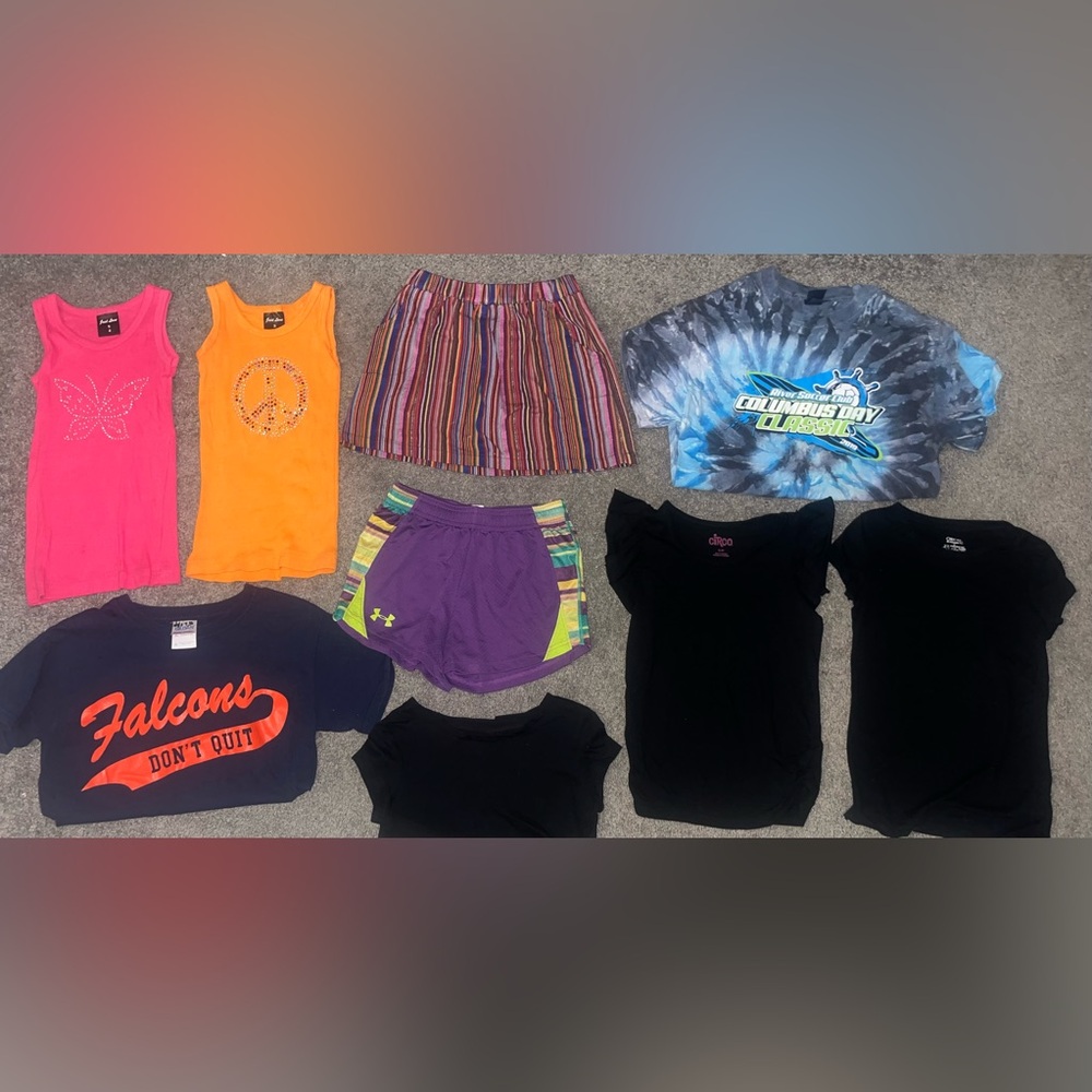 9-Piece Summer Girls' Clothing Lot - Youth Size Small